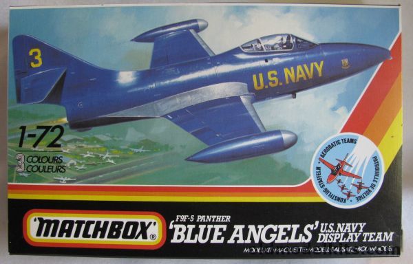 Matchbox 1/72 Grumman F9F-4 Panther - VMF-314 MCAS Cherry Point or Blue Angels 1951-53 - (F9F4), PK-124 plastic model kit